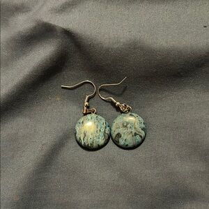Elegant Blue and Gold Dangle Earrings
